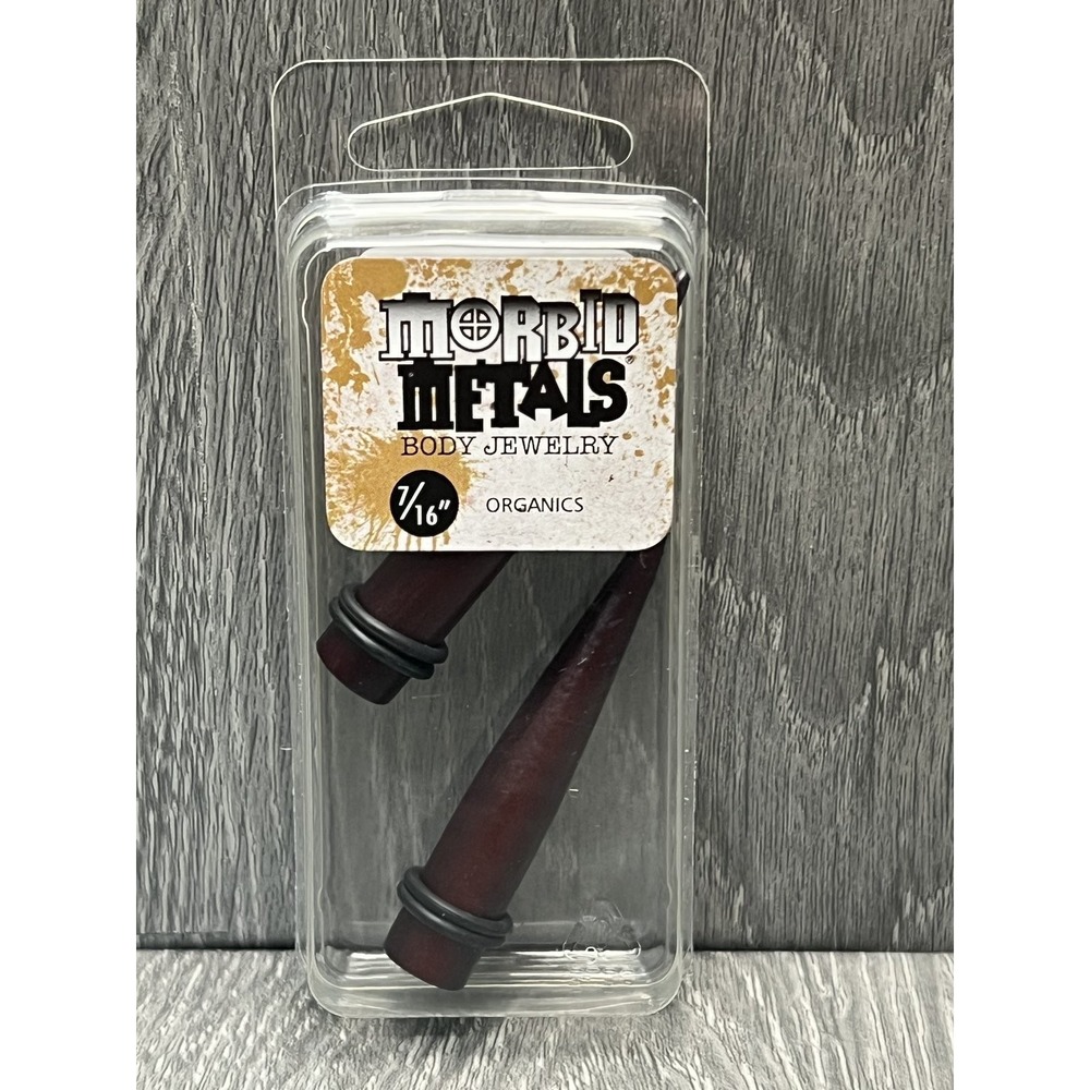 Morbid Metals Organic Wood Ear Tapers 7/16" Gauge Stretching Plugs‎ Dark Wood